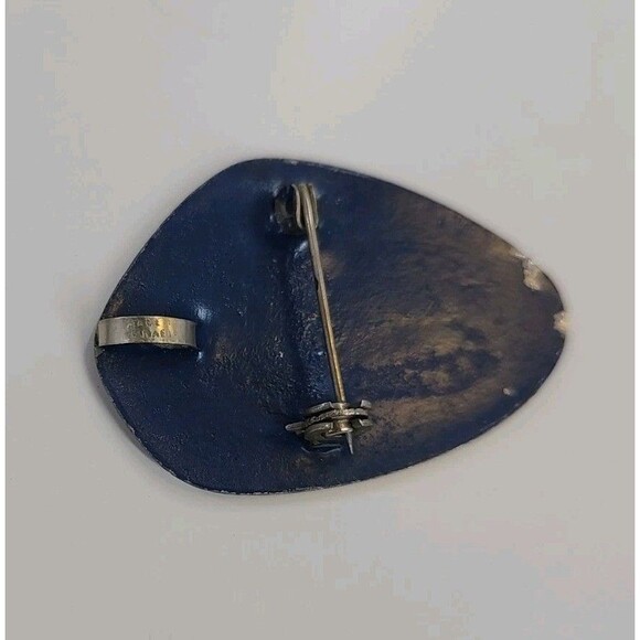 Vintage Sterling Silver Enamel Tulip Flowers Made In Israel Brooch Pin Pendant - Picture 6 of 13